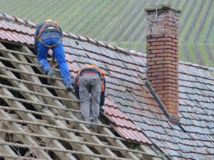 Chimney and roof